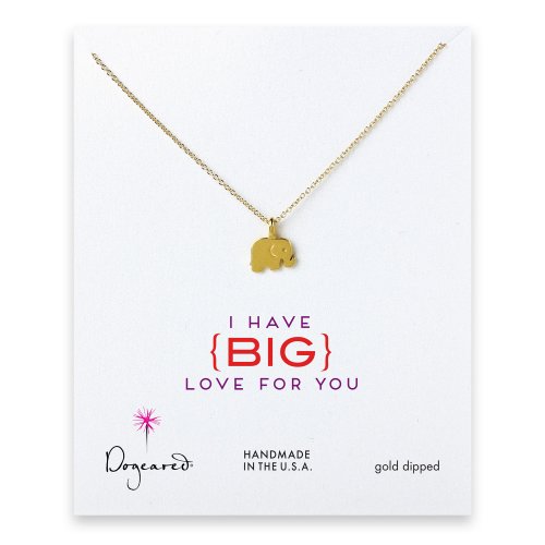 love collection elephant necklace, gold dipped