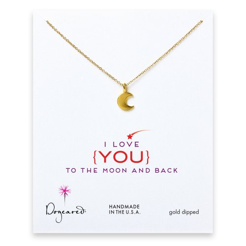 love collection moon necklace, gold dipped