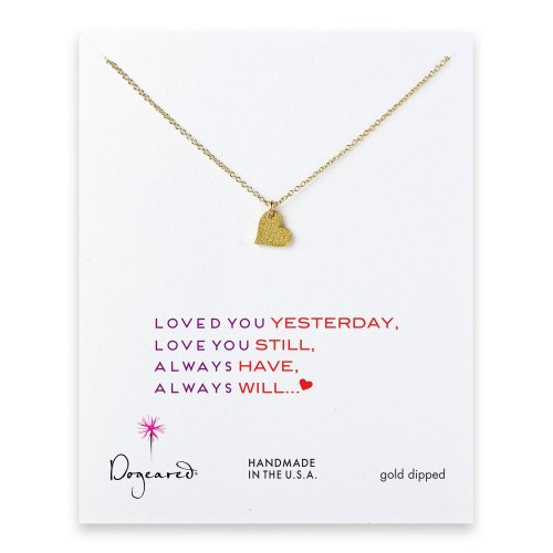 love collection sparkle heart necklace, gold dipped