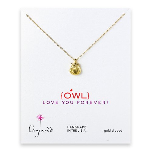 love collection owl necklace, gold dipped