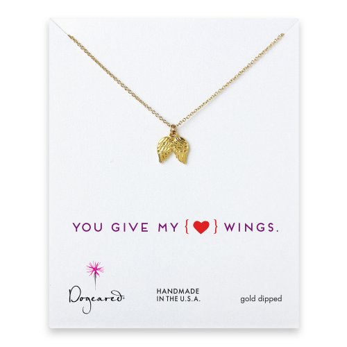 love collection angel wings necklace, gold dipped
