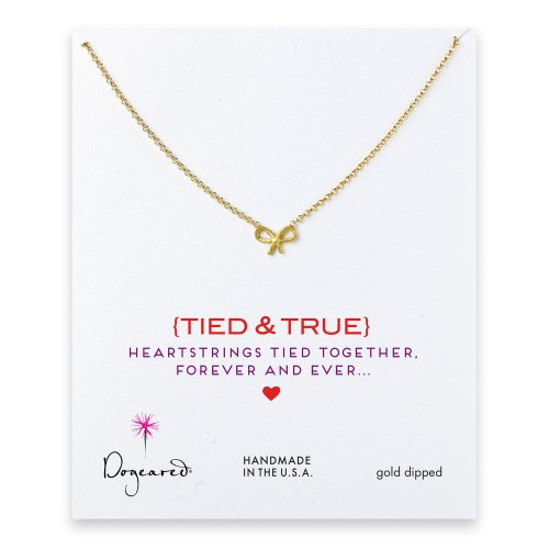 love collection bow necklace, gold dipped