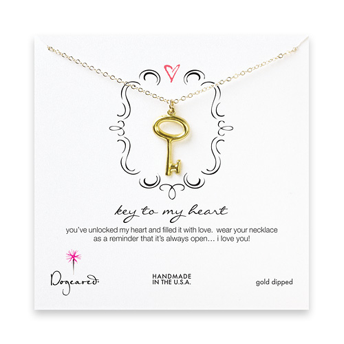 antique key to my heart necklace, gold dipped