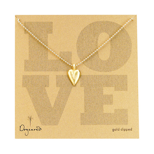 gold dipped love kind heart pendant on ballchain - 24 inch