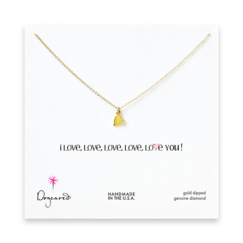 i love, love, love you gold dipped diamond necklace