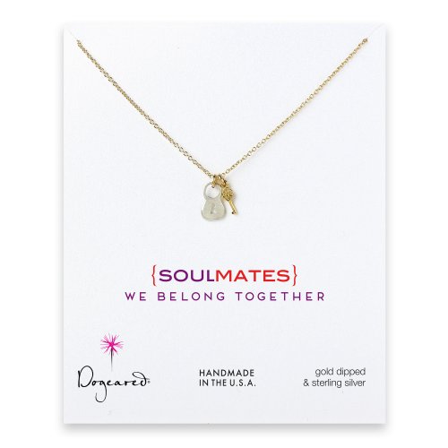 love collection lock and key necklace, gold dipped