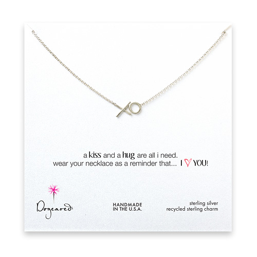 xo necklace, sterling silver