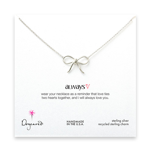 large bow necklace, sterling silver