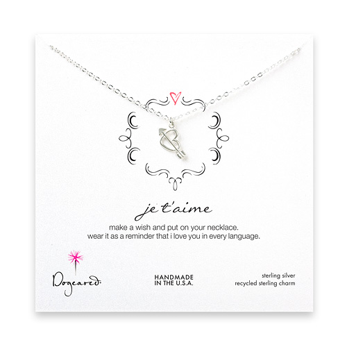 je t'aime sterling silver necklace