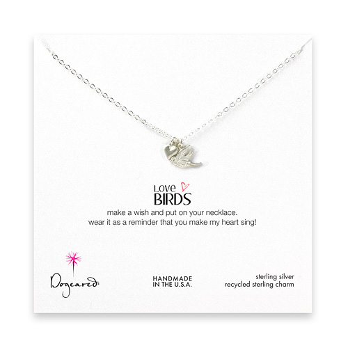 love birds sterling silver necklace