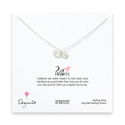 2 of hearts sterling silver necklace
