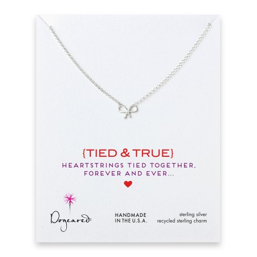 love collection bow necklace, sterling silver