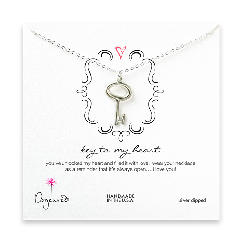 antique key to my heart sterling silver necklace - 20 inches