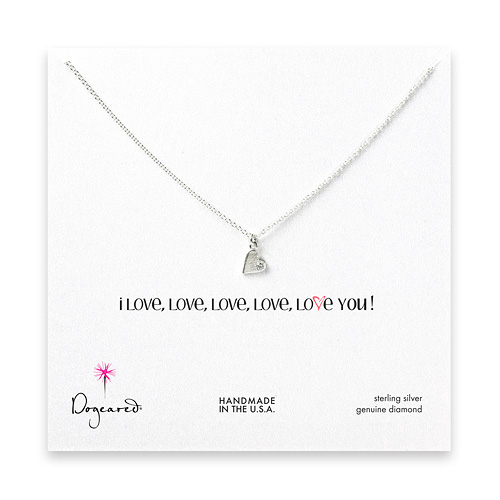 i love, love, love you diamond sterling silver necklace