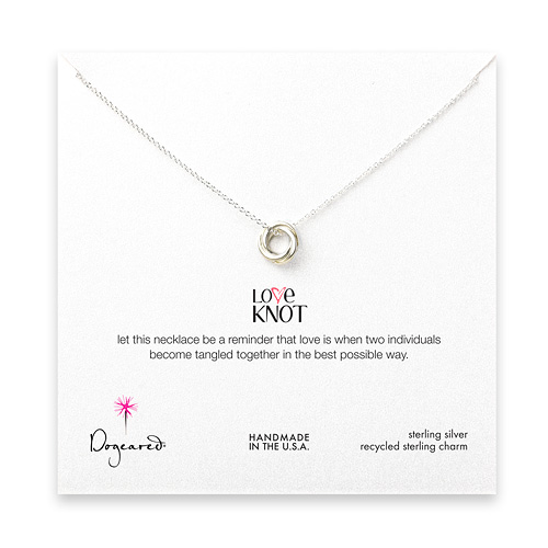 love knot necklace, sterling silver