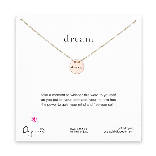 dream mantra rose gold dipped necklace