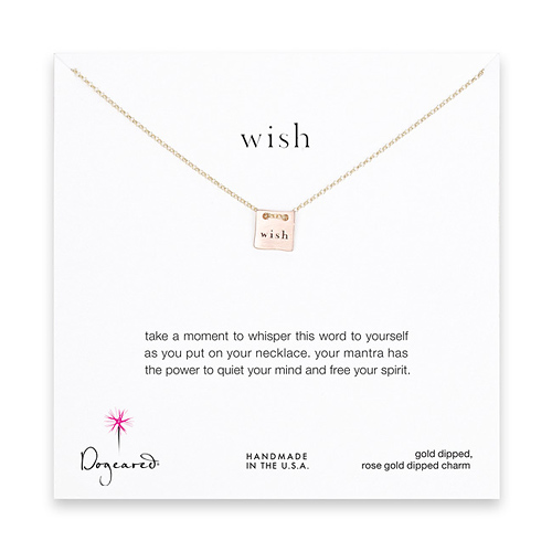 wish mantra rose gold dipped necklace