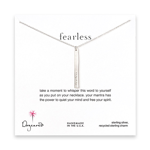 fearless mantra sterling silver necklace