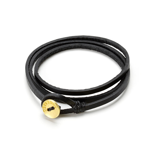 friendship triple wrap black leather bracelet