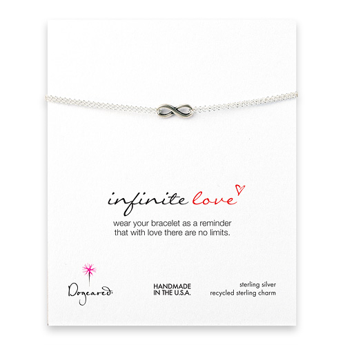 small infinite love bracelet, sterling silver