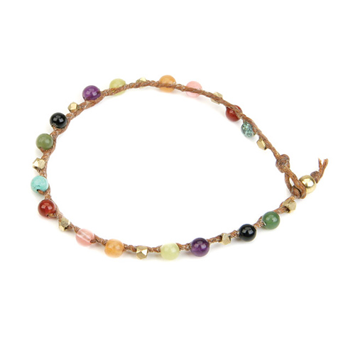 kitchen sink single stranded bracelet on tobacco irish linen