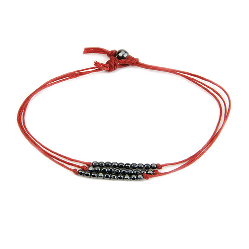 charcoal sparkle bracelet, red irish linen
