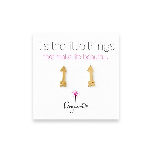 small arrow stud earrings, gold dipped