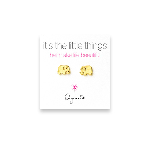 small elephant stud earrings, gold dipped