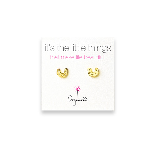 it's the little things gold dipped cute horseshoe earrings