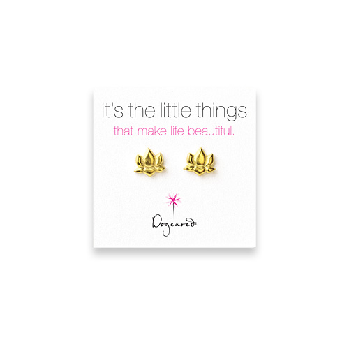 it's the little things gold dipped lotus earrings