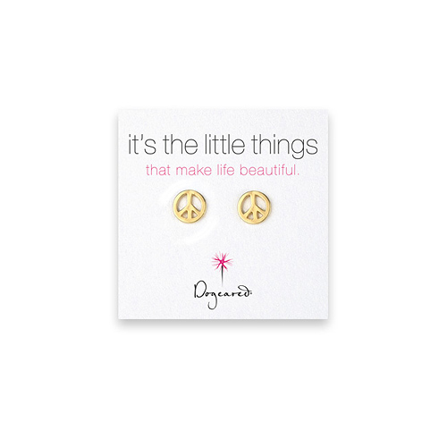 it's the little things gold dipped open peace earrings