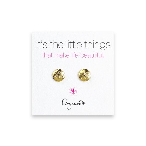 small sand dollar stud earrings, gold dipped