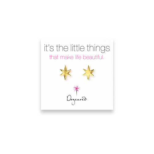small bright star stud earrings, gold dipped