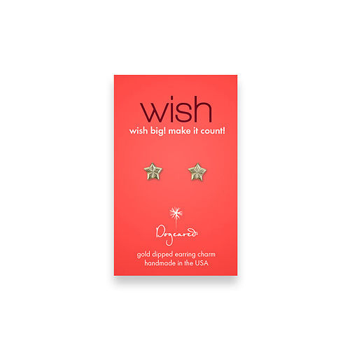 wish teeny stud gold dipped lucky star earrings