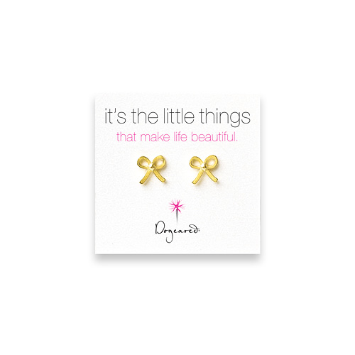 small bow stud earrings, gold dipped
