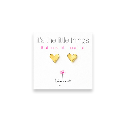 small heart stud earrings, gold dipped