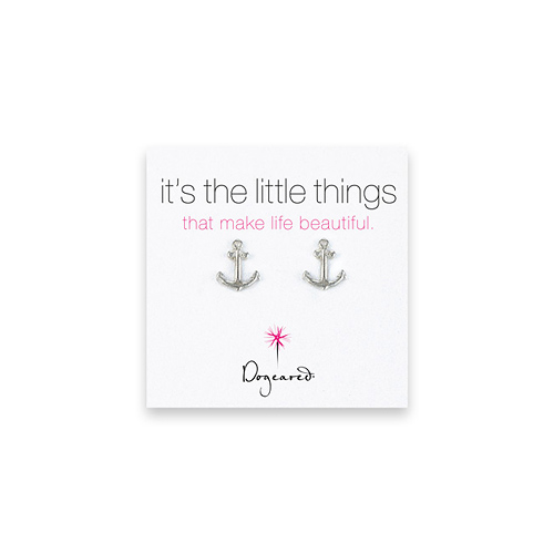 small anchor stud earrings, sterling silver