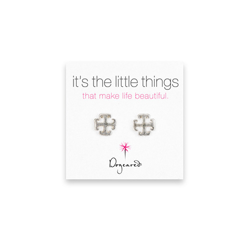 it's the little things sterling silver english cross earrings
