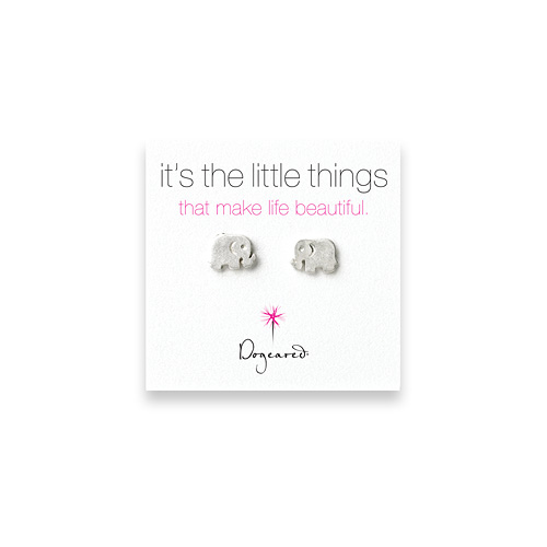 small elephant stud earrings, sterling silver