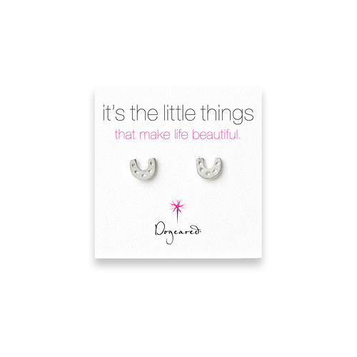 it's the little things sterling silver cute horseshoe earrings