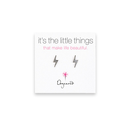it's the little things sterling silver lightning bolt earrings