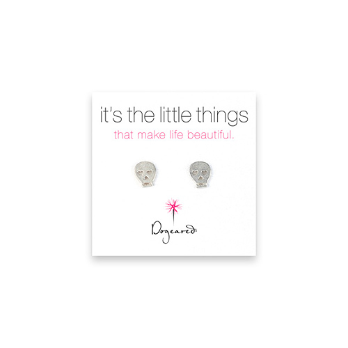 it's the little things sterling silver skull earrings