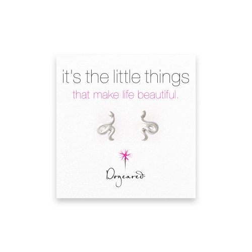 small snake stud earrings, sterling silver