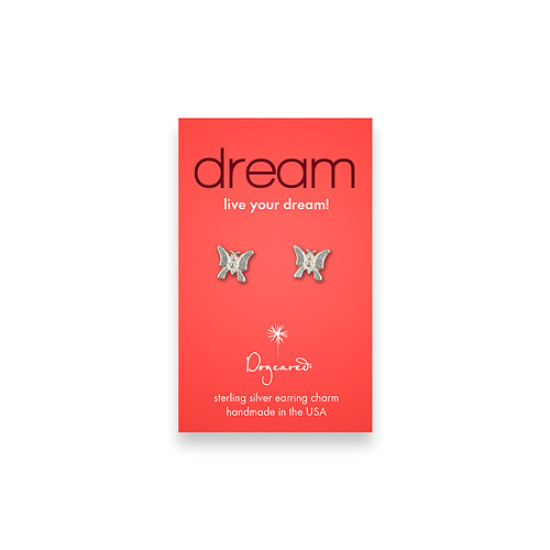 dream teeny stud sterling silver butterfly earrings