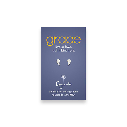 grace teeny stud sterling silver angel wing earrings