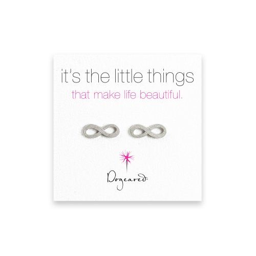 small infinity stud earrings, sterling silver