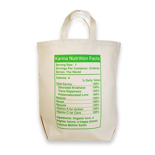 karma nutrition reusable shopping bag