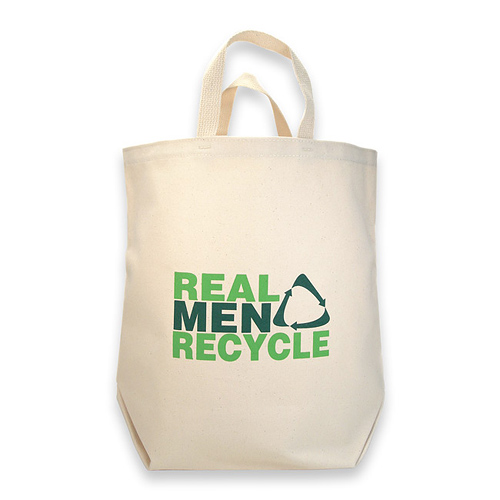 real men recycle reusable shopping bag