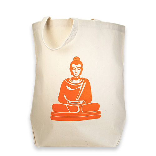 buddha reusable tote bag