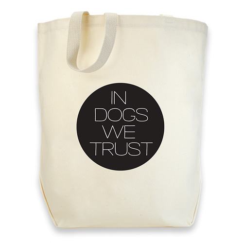 dogeared cotton tote - in dogs we trust